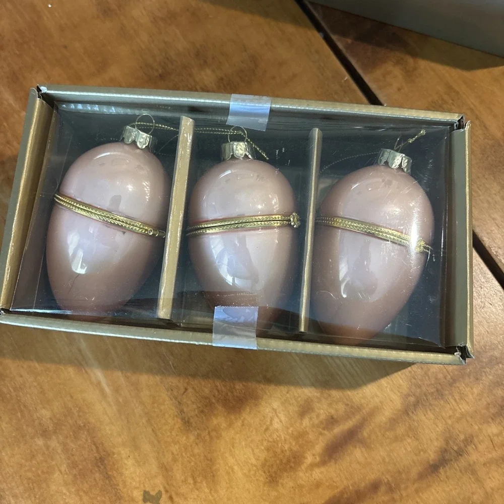 Regency 4 Inch Glass Faberge Egg Spring Easter Ornaments Home Decoration Pink